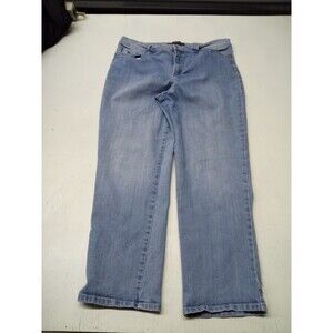Gloria Vanderbilt Women's Light Wash Blue Denim Straight Leg Jeans Size 18 Stret